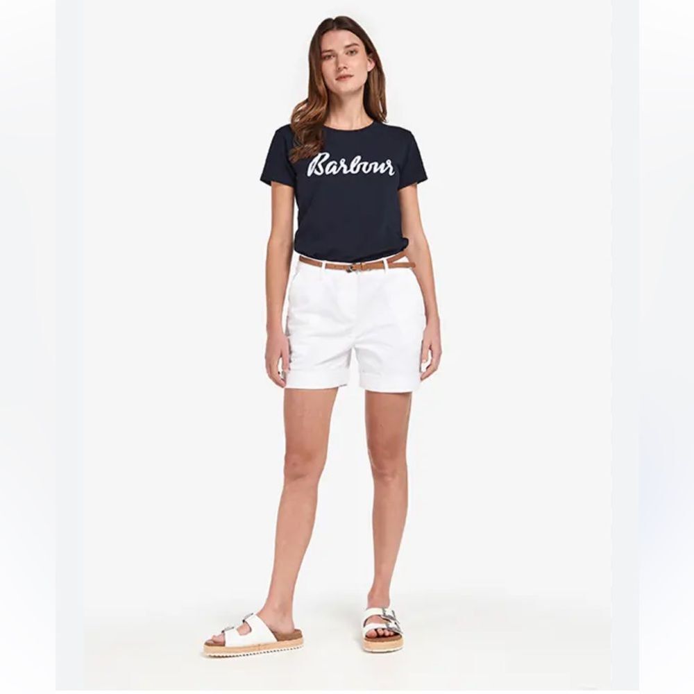 NWT Barbour Essential Women's Classic White Chino Shorts